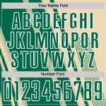 Maillot Kelly de football à sublimation, lignes uniformes crème, vert et blanc, personnalisé Maillot Kelly de football à sublimation, lignes uniformes crème, vert et blanc, personnalisé