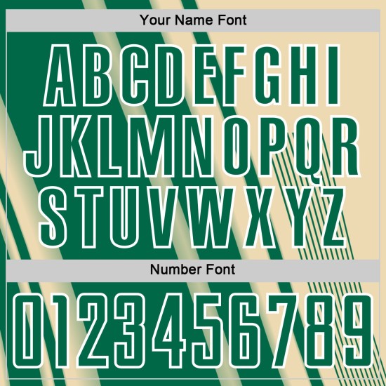 Maillot Kelly de football à sublimation, lignes uniformes crème, vert et blanc, personnalisé Maillot Kelly de football à sublimation, lignes uniformes crème, vert et blanc, personnalisé