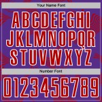 Maillot personnalisé Sports Lines Sublimation Curve Soccer Uniform Violet Rouge-Blanc Maillot personnalisé Sports Lines Sublimation Curve Soccer Uniform Violet Rouge-Blanc