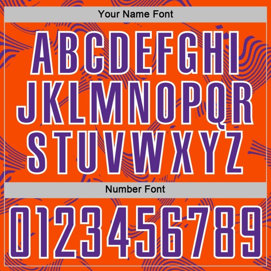 Maillot de football personnalisé violet et blanc, lignes orange et courbes uniformes, sublimation