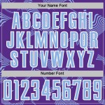 Maillot de football bleu et blanc à lignes de sublimation sportives, uniforme violet, léger et personnalisé Maillot de football bleu et blanc à lignes de sublimation sportives, uniforme violet, léger et personnalisé