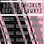 Maillot de football léger rose personnalisé à lignes sportives, noir et blanc, sublimation